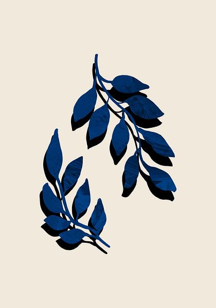 Blauw twijgje penseel van Pictufy Studio