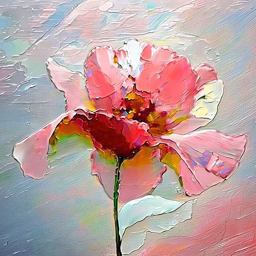 Lente! Abstracte klaproos in roze en koraalrode tinten