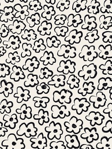 Black Flower Pattern Sketch