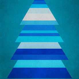 Arbre d'hiver minimaliste en couches de tons bleus froids sur But First Framing