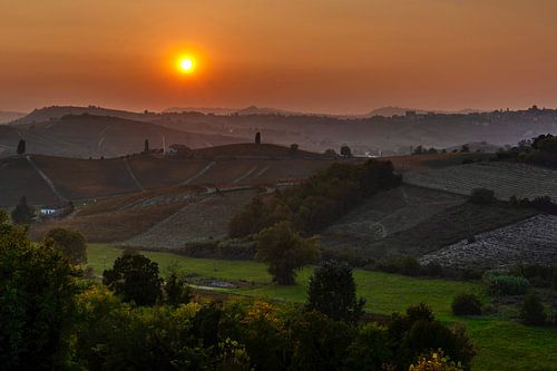 Zonsondergang Piemonte Italië