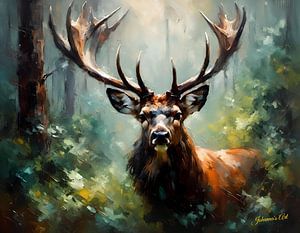Wildtiere - Abstrakter Surrealismus - Hirsch 1