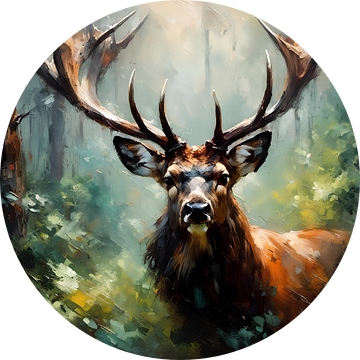 Wilde dieren - Geabstraheerd surrealisme - Hert 1 van Johannas Art Creations