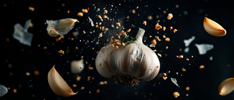 Knoblauchexplosion – Kulinarische Kunst von Poster Art Shop
