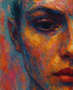 Portrait de femme à l'huile et à la craie