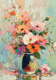 Nature morte florale dans un vase bleu foncé sur Niklas Maximilian