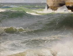 Seestudie bei Etretat (mit Felsenufer rechts), Johann Wilhelm Schirmer