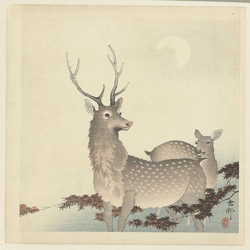 Zwei Hirsche, Ohara Koson