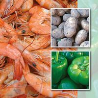 Mélange alimentaire crevettes