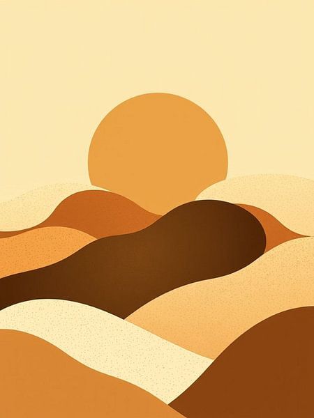Coucher de soleil abstrait dans le désert : Un paysage chaud et serein par Artistic