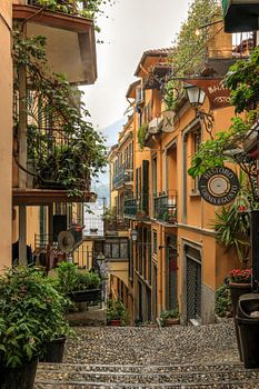 Straße in Bellagio, Comer See, Italien