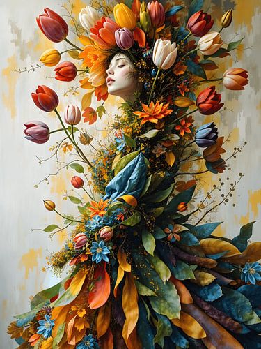 Een jurk van bloemen surrealisme