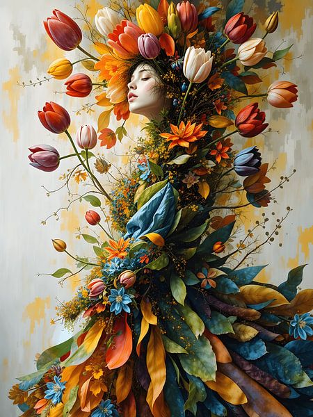 Ein Kleid aus floralem Surrealismus von Jolique Arte