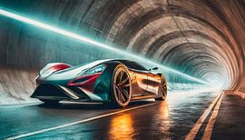 Sportwagen in de tunnel