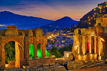 Greek Theatre Taormina Sicily by Niels  de Vries