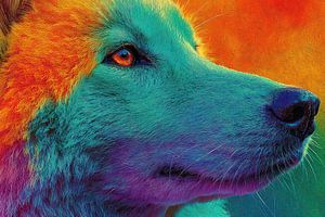 moderne japanische Kunst Akita Inu Hund