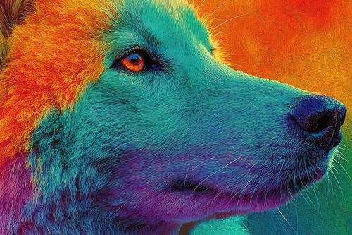 moderne japanische Kunst Akita Inu Hund