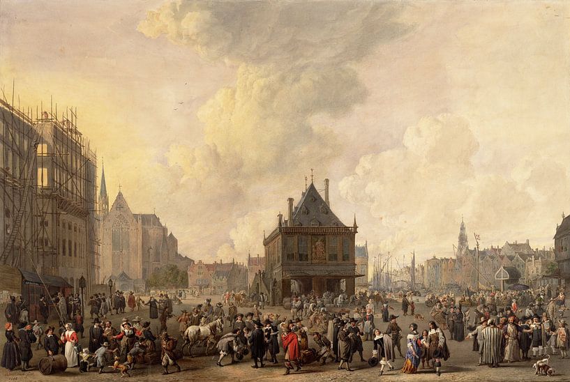 Dam met stadhuis in aanbouw, Reinier Craeyvanger van Meesterlijcke Meesters
