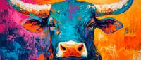 Kleurrijke koeien in een uitbarsting van kleur van Poster Art Shop thumbnail