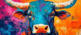 Colourful cows in a riot of colour by Poster Art Shop