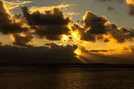 Coucher de soleil sur le lac Grevelingen sur Jan Tuns