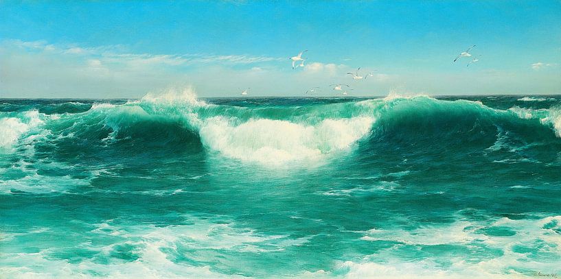 David James,A Cornish Roller by finemasterpiece