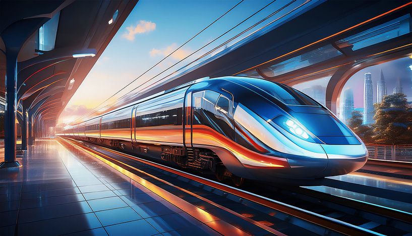 Train rapide dans le futur par Mustafa Kurnaz