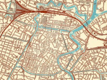 Carte de Haarlem Centrum dans le style Blue & Cream sur Map Art Studio