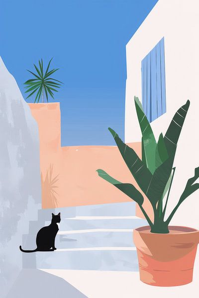 Cat rest in the blue sky by Poster Art Shop