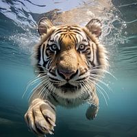 Bathing tiger