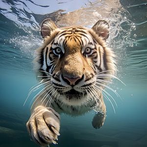Bathing tiger
