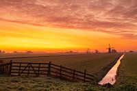 De weteringmolen voor en na zonsopkomst