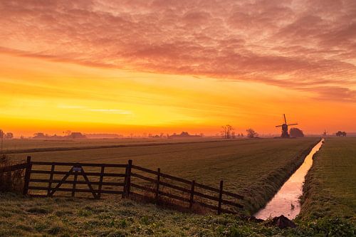 The Wetering Mill before and after sunrise