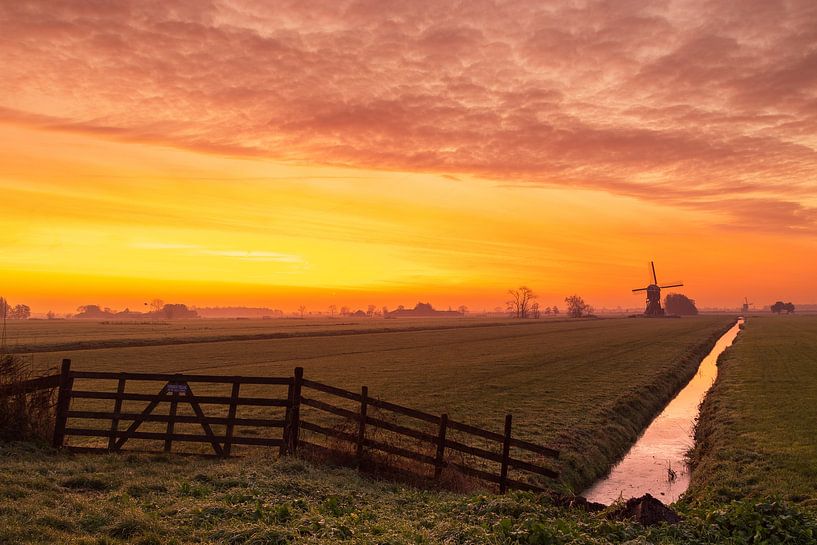 The Wetering Mill before and after sunrise by Rob Saly