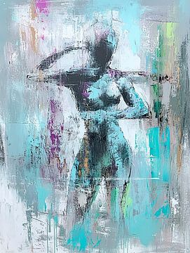 Dynamische Figuur | Motion Echoes van Abstract Schilderij