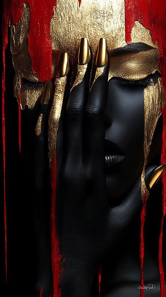 gold - black - red by Gelissen Artworks