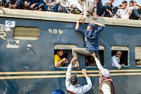 Op het dak van de trein