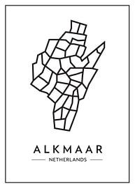 Alkmaar from above - abstract play of lines with character by Muurmap - Jouw Favorite stad of wijk aan de muur