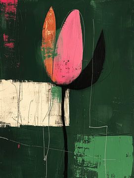 Kleurrijke tulp, modern en abstract van Studio Allee
