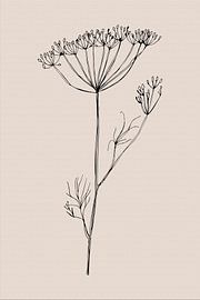 Japandi. Boho botanische plant op beige nr. 2 van Dina Dankers