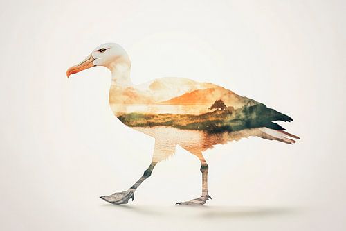 Oiseau avec paysage