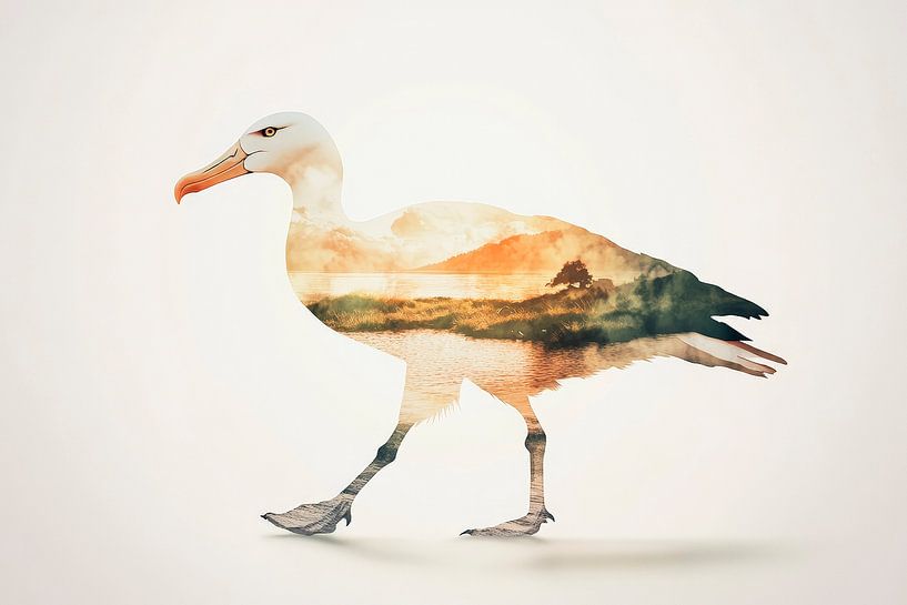 Vogel mit Landschaft von Poster Art Shop