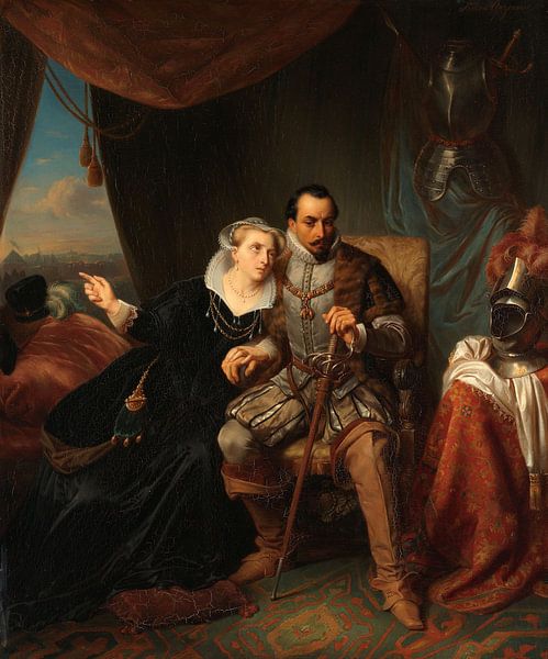 Magdalena Moons Begs her Fiancé Francisco Valdez to Postpone the Storming of Leiden, 1574, Simon Opz by Masterful Masters