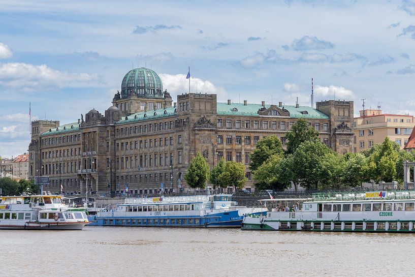 PRAGUE, CZECHIA - MAY 29, 2024: Ministry of Trade in Prague, Czech republic as seen from the Vltava river. by de-nue-pic