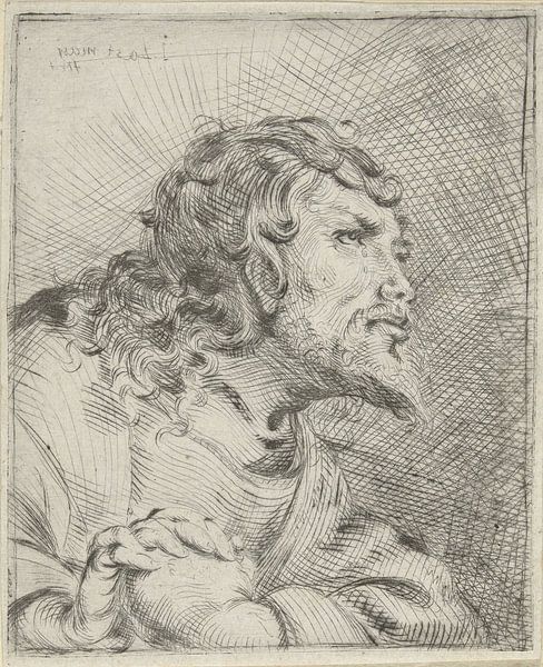 Buste van een biddende man, Pieter Lastman, 1593 - 1633 van Marieke de Koning