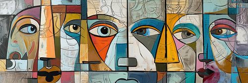 Peinture cubiste | Colourful Gazes Unite