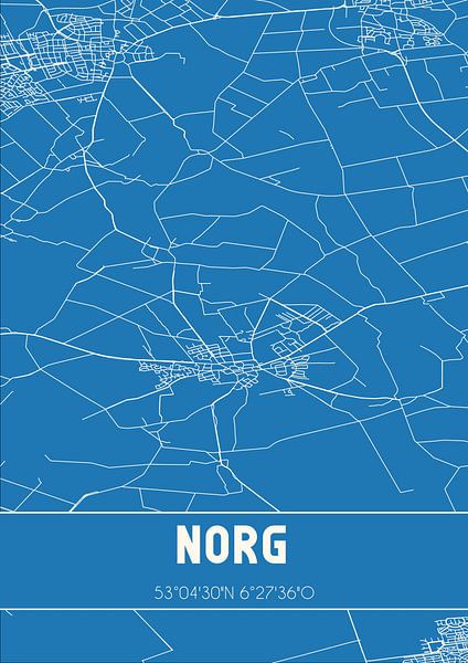 Blaupause | Karte | Norg (Drenthe) von Ortsdrucke