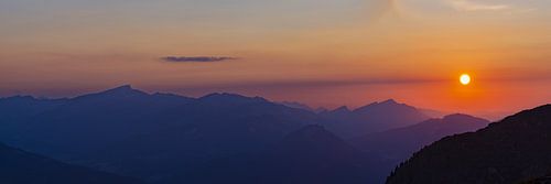 Zonsondergang vanaf de Zeigersattel op de Nebelhorn, 2224m, Allgäuer Alpen