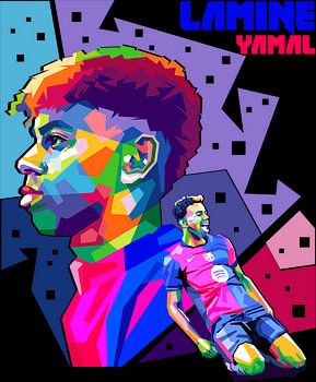Rising Star Energy: Lamine Yamal – Modernes Fußball-Wandbild | Fußballkunst für echte Fans