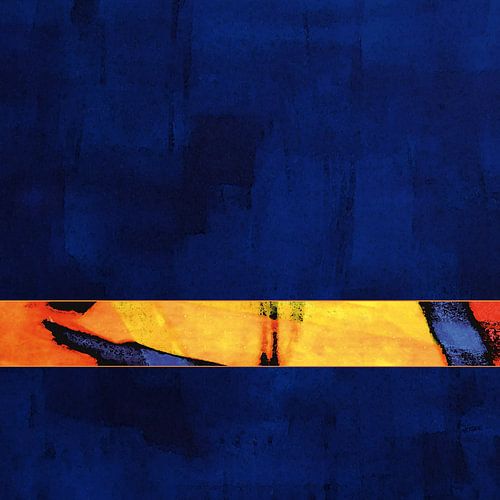 Abstrakte Farbfelder / blau orange gelb